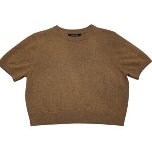 Elysewalker Dixie Cashmere Semi Cropped Sweater Haystack XS S Designer Luxury